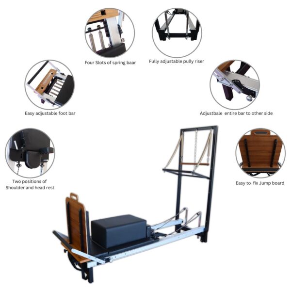 CoreKaya Pilates Reformer - A versatile fitness machine with adjustable resistance and ergonomic design.